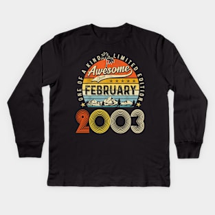 Awesome Since February 2003 Vintage 20th Birthday Kids Long Sleeve T-Shirt